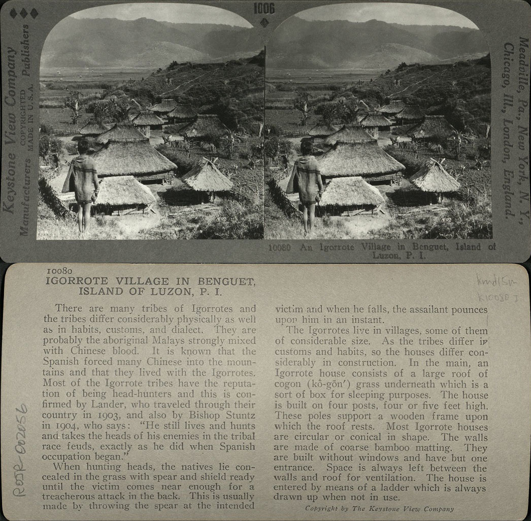 An Igorrote [Igorot] Village in Benguet, Island of Luzon, P. I.